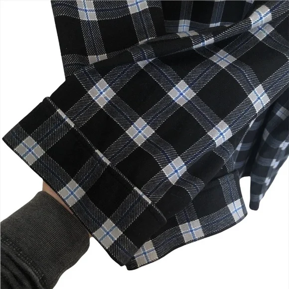 NAUTICA Pajama Top Men's Size XL Black Blue Plaid Sleepwear Extra Soft Fleece - Picture 9 of 10